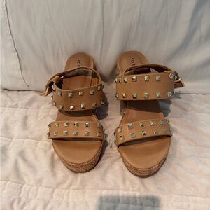 torrid Tan Studded Wedge Sandals